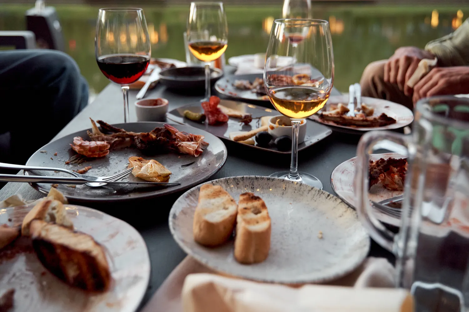 end of an outdoor dinner party