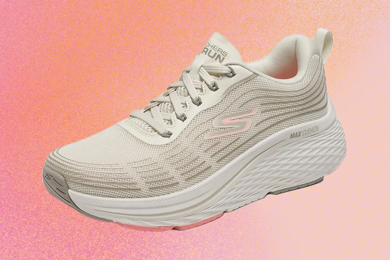 A Skechers branded cushioned sneaker designed for running