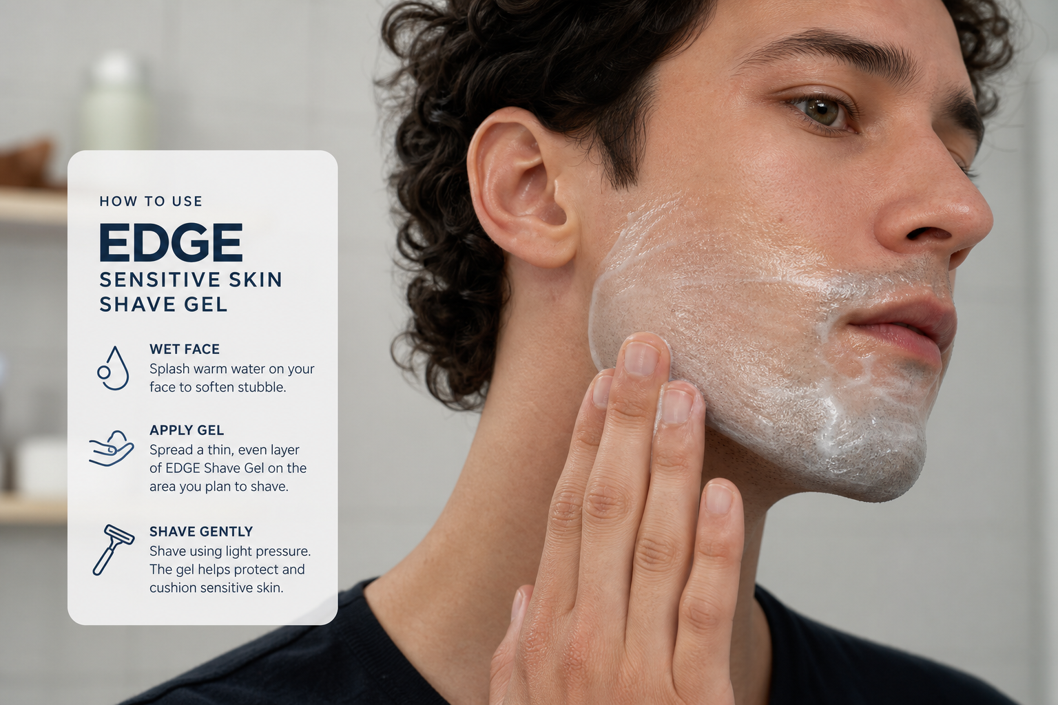 how to apply how to use edge sensitive skin shave gel without pilling