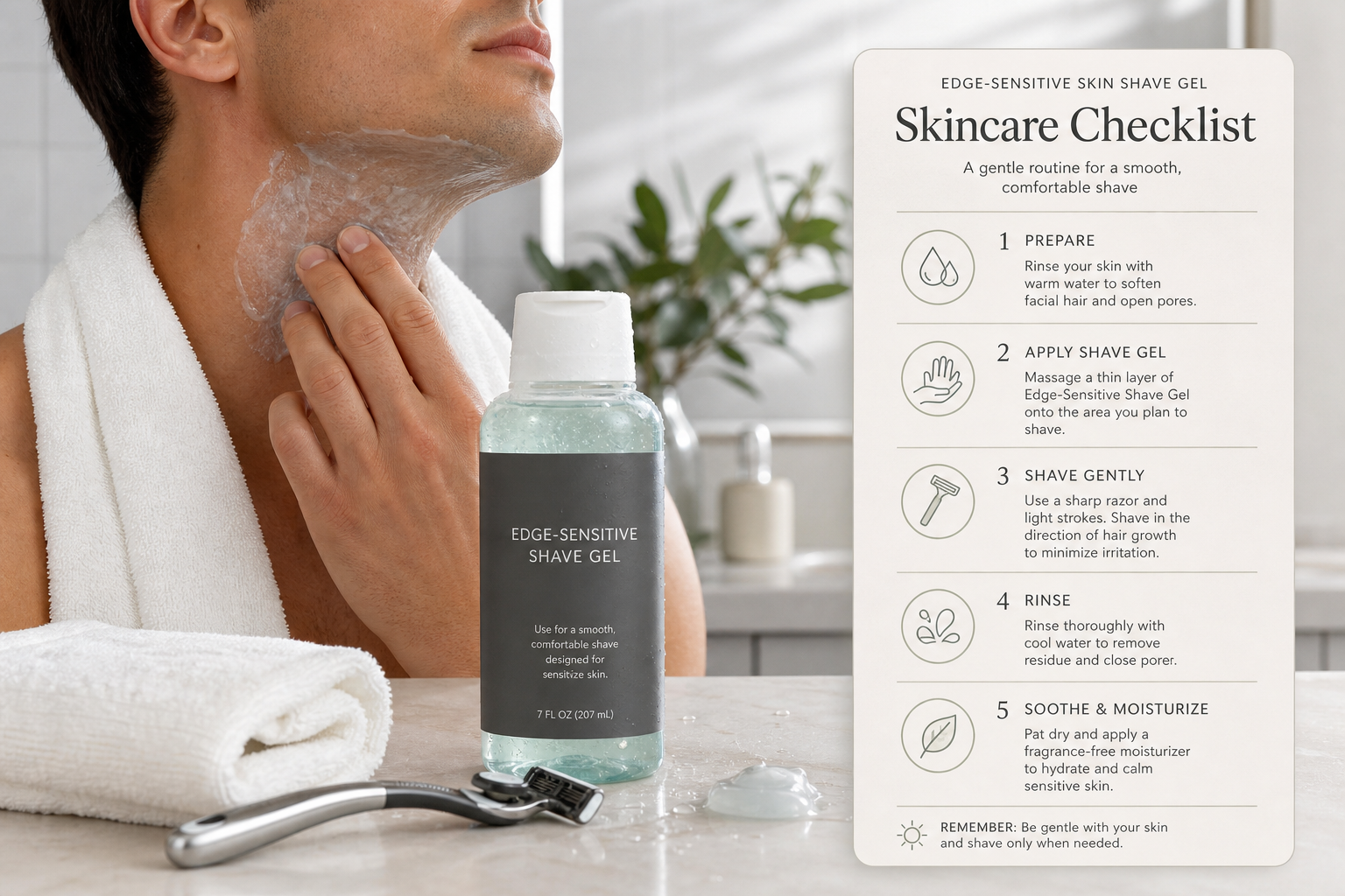 how to use edge sensitive skin shave gel checklist for daily skincare