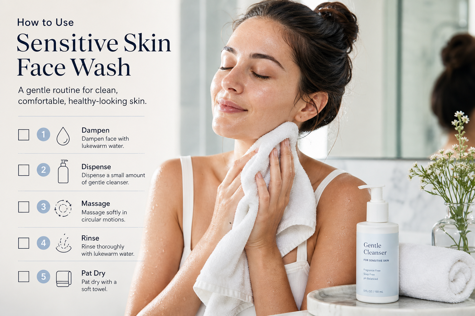 how to use sensitive skin face wash checklist for daily skincare