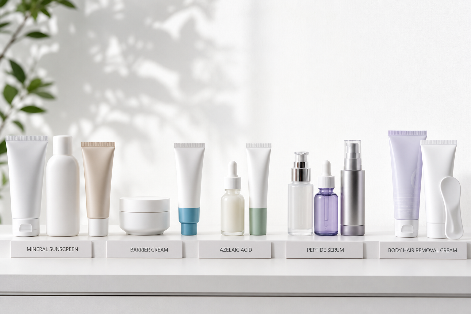 Skincare alternatives for sensitive skin grouped by product category