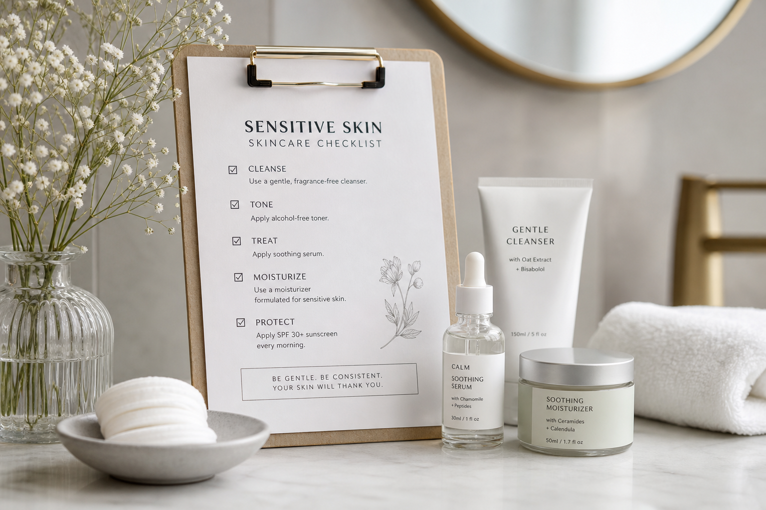 sensitive skin moisturizer checklist for daily skincare