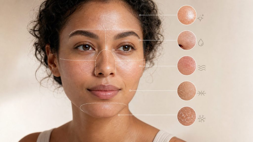 skin type basics test editorial illustration